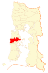 Лос-Лагос аймағындағы Dalcahue коммунасының картасы