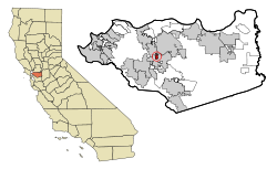 Contra Costa County California Incorporated and Unincorporated areas Waldon Highlighted.svg