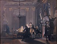 ‘Erat sermo inter fratres’ 1740. pastel and gouache on paper. 56.5 × 72.5 cm (22.2 × 28.5 in). The Hague, Royal Picture Gallery Mauritshuis.