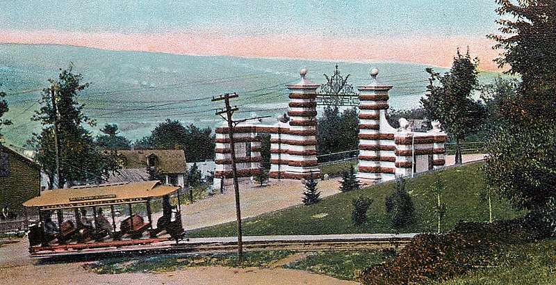 File:Cornell - White Memorial Entrance and streetcar (cropped).jpg