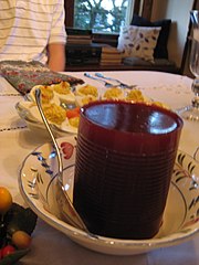 Cranberry jelly from a can