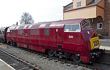 D821, temporarily renamed Chris Broadhurst, at Kidderminster, Severn Valley Railway, April 2010