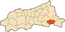 Localização da cidade dentro da província de Jijel