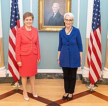 First Minister Sturgeon meets with U.S. Deputy Secretary of State Wendy Sherman, May 2022 Deputy Secretary Sherman Meets With Scottish First Minister Sturgeon (52077829904).jpg