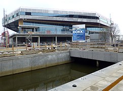Åbningen af åen på det sidste stykke ved Dokk1 i 2014.