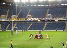 Edinburgh playing against Munster at Murrayfield Stadium in the 2007-08 Celtic League Edinburgh Munster rugby.jpg