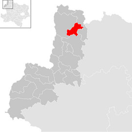 Poloha obce Eisgarn v okrese Gmünd (klikacia mapa)