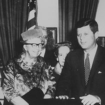 Eleanor Roosevelt and John F. Kennedy (President's Commission on the Status of Women) - NARA cropped.jpg