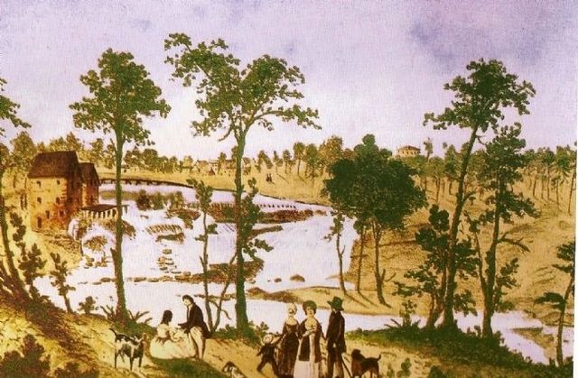 Falls Park and McBee's Mill in 1844