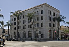 The First National Bank Building in Ventura, where Gardner wrote drafts for first Perry Mason novels