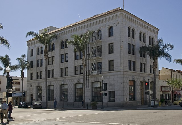 The First National Bank Building in Ventura, where Gardner wrote drafts for the first Perry Mason novels