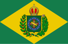 Flag of the independent Empire of Brazil, under Peter I Flag of Empire of Brazil (1870-1889).svg