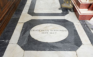 Гроб на Боромини в „Сан Джовани дей Фиорентини“ в Рим