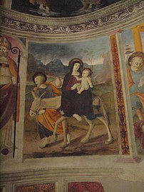 Fuga in Egitto, affresco, affresco di Francesco Melanzio