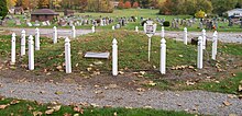 The burial mound at the Gnadenhutten Massacre Site Gnadenhutten Massacre Mass Grave of Indian martyrs.jpg