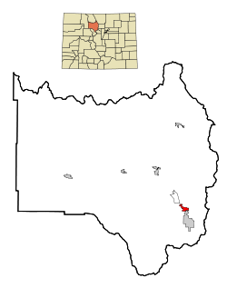 Grand County Colorado Incorporated and Unincorporated areas Fraser Highlighted.svg