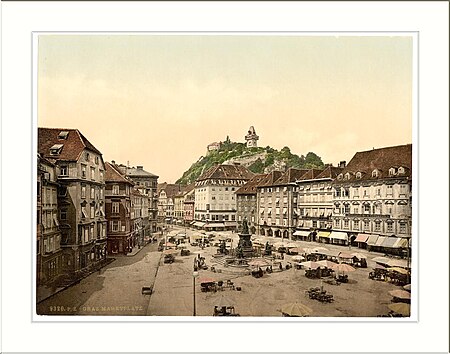 ไฟล์:Graz market place Styria Austro-Hungary.jpg