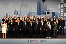 G20 summit Group photo of the 2010 G-20 Toronto summit family photo.jpg