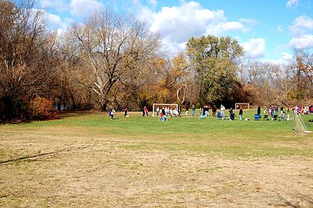 Soccer field in South Groveland. Shanahan Field (named after an elementary school that once sat on the site) is located in South Groveland. The headquarters of the Groveland Historical Society is located next to Shanahan Field.