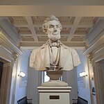 The bust of Abraham Lincoln within the Hall of Inscriptions was a study by Larkin Goldsmith Mead for a larger statue installed at the Lincoln Tomb. Honest Abe was here... (17513238616).jpg
