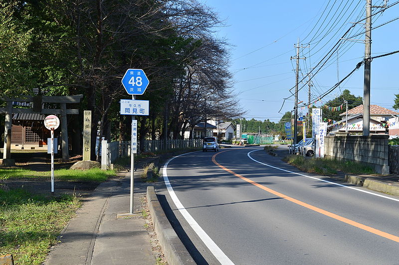 File:Ibaraki prefectural road route 48 (Tsuchiura-Ryugasaki city) in Okami-cho,Ushiku city.JPG