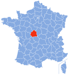 Posizion del dipartiment Indre in de la Francia