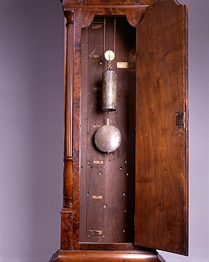 Interior of Thomas Voigt's Astronomical Case Clock (Photo furnished by the Thomas Jefferson Foundation with permission for use in this article) Text on Brass Plate “Clock of President Jefferson Gift of daughter Mrs. Randolph To Dr. Rolley Dunglison 1826”