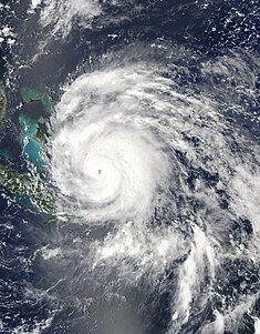 Hurrikan Irene am 24. August als ein Hurrikan der Kategorie 3
