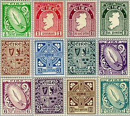 1922-23 First Definitive Series (low values) Irl 1922set.jpg