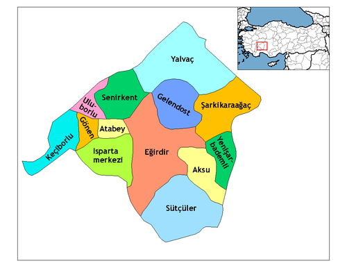 Districten van Isparta