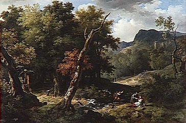 Carloman blessé à mort dans la forêt de Bézu. Par Jean-Charles-Joseph Rémond, 1821, musée du Louvre, département des Peintures.