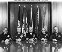 Westmoreland with the other members of the Joint Chiefs of Staff at the Pentagon on January 4, 1971.