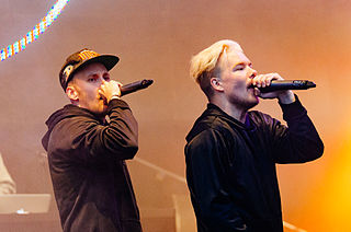 JVG is a Finnish rap duo made up of Jare Joakim Brand and Ville-Petteri Galle.