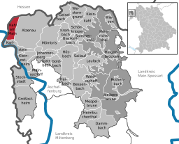 Läget för Kahl am Main i Landkreis Aschaffenburg