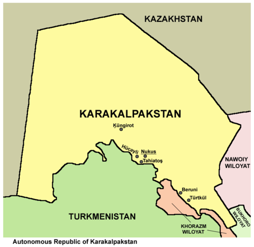 Largest cities of Karakalpakstan