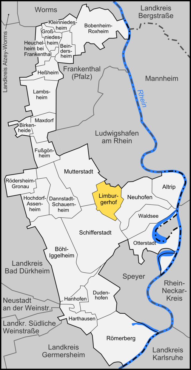 Läget för Limburgerhof i Rhein-Pfalz-Kreis