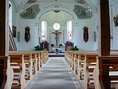 Innenraum der alten Barockkirche in Vandans