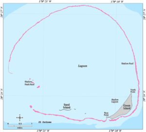 Mapa del atolón Kure