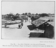 Abeche, capital of Wadai, in 1918 after the French had acquired control. La ville d'Abeche, vue du poste Francais.jpg