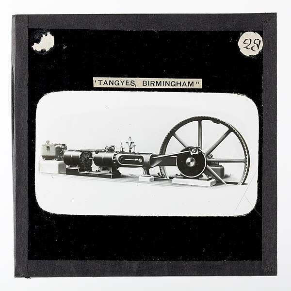 File:Lantern Slide - Tangyes Ltd, Tandem-Compound Steam-Driven Pulley Engine, circa 1910.jpg