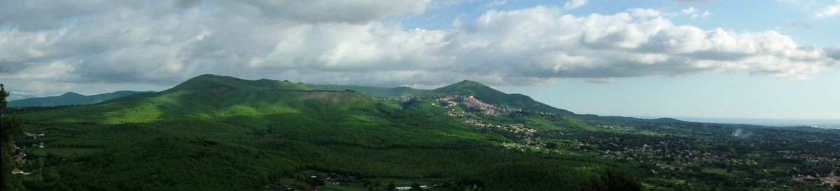 View of the Alban Hills, a volcanic plateau 20km SE of Rome. The region saw early Latin settlement and was the site of the legendary city of Alba Longa, supposedly the capital of Latium for 400 years before the foundation of Rome