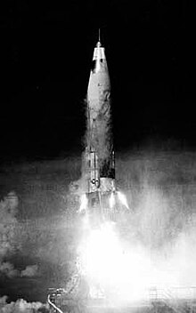 The last Atlas A (vehicle 16A) is launched at Cape Canaveral on 3 June Launch of Atlas A.JPG