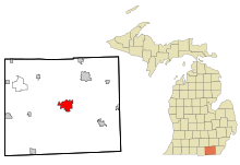 Lenawee County Michigan Incorporated and Unincorporated areas Adrian Highlighted.svg