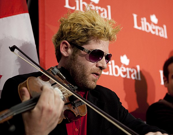 MacIsaac playing at a 2011 Liberal Campaign Rally with Michael Ignatieff.