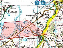 Llowes Tump/LCM are North/South banks respectively of the River Wye