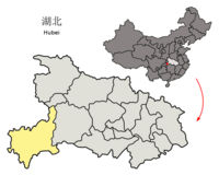 Location of Enshi Tujia and Miao Autonomous Prefecture in the province Location of Enshi Prefecture within Hubei (China).png