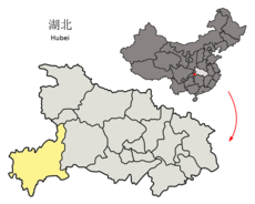 Location of Enshi Prefecture within Hubei (China).png