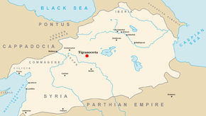 Location of Tigranocerta within the Kingdom Armenia.png