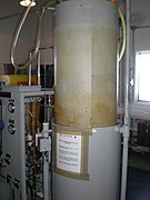 Low pressure tank into which the hydrogen is produced before being pumped into the high pressure tank.