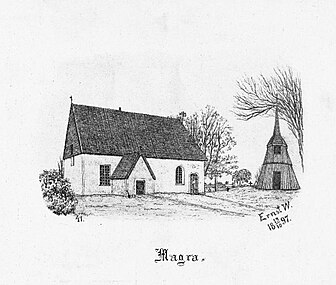 Kyrkan på teckning 1897.